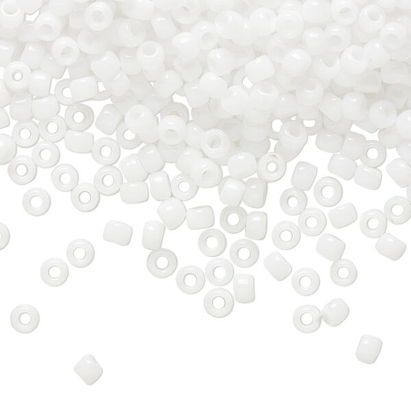 Seed bead, TOHO BEADS®, glass, pkg/250g, #8 round, opaque white (TR-08-41). image number 0