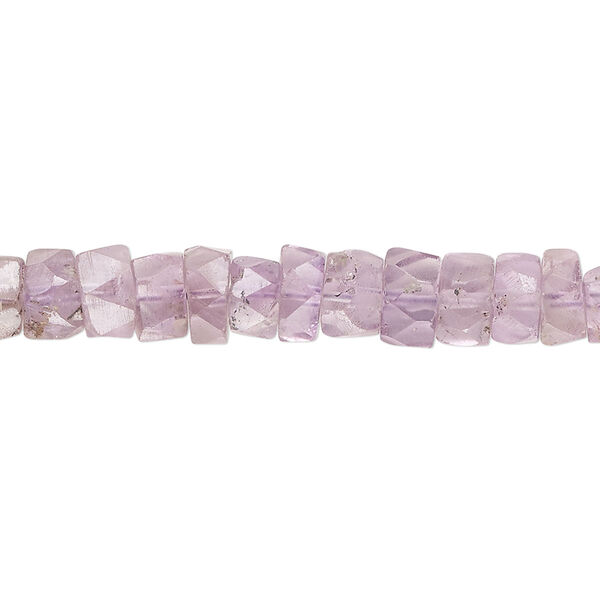 Amethyst 1pkg1, hand-cut faceted heishi bead natural 14 inch 6x3mm-7x5mm image number 0