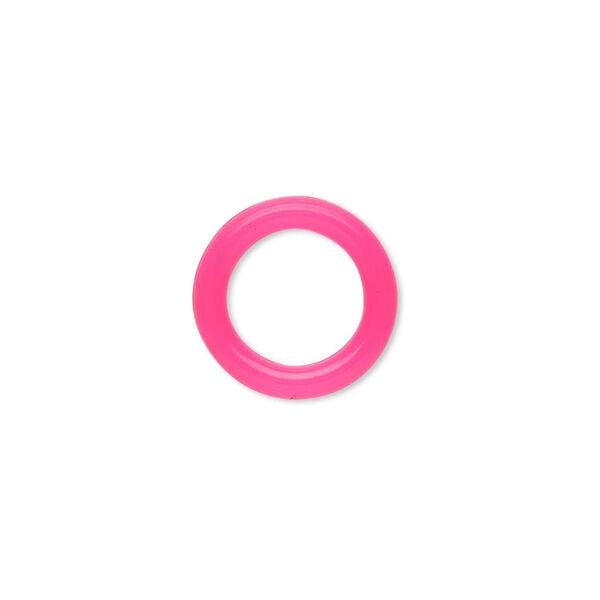 Component, Oh! Ring™, silicone, neon pink, 15mm round with 10mm hole. Sold per pkg of 100. image number 0