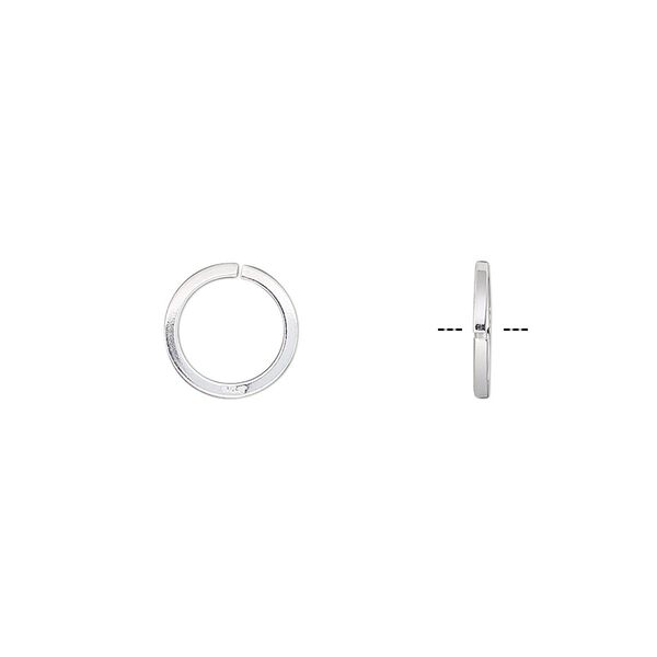 Jump ring, sterling silver, 9mm round square wire, 7mm inside diameter, 18 gauge. Sold per pkg of 50. image number 0