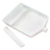 Funnel tray, plastic, white, pk/1, 8-1/5 x 6 x 1 inch rectangle with 11mm funnel tube and pop-off cap. image number 2