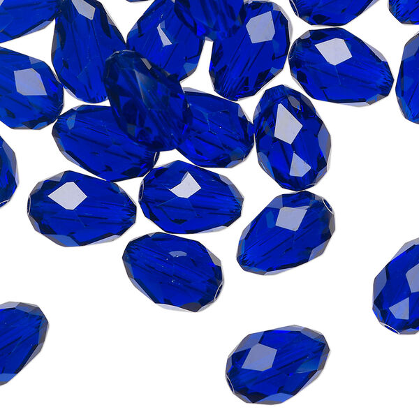 Bead Celestial Crystal® 1pkg40, 11X7.5mm-12X8mm teardrop / 66 facets, transparent cobalt blue image number 0