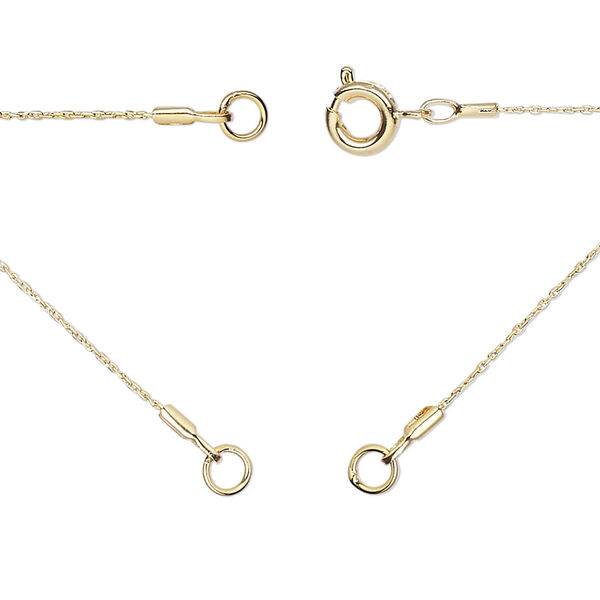Necklace, gold-finished brass, 0.7mm twisted cable, 18 inches in (2) 9" segments with (2) 3.5 soldered jump rings and springing clasp. Sold Individually. image number 0