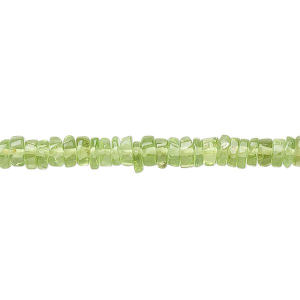 Peridot 1pkg1, hand-cut heishi bead natural 15.5-16 inch 5x2mm image number 0
