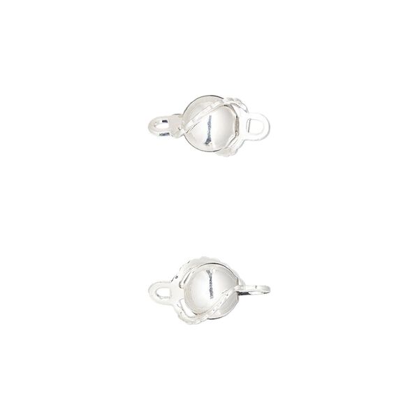 Link, silver-plated brass, 5mm wrapped smooth round. Sold per pkg of 20. image number 0