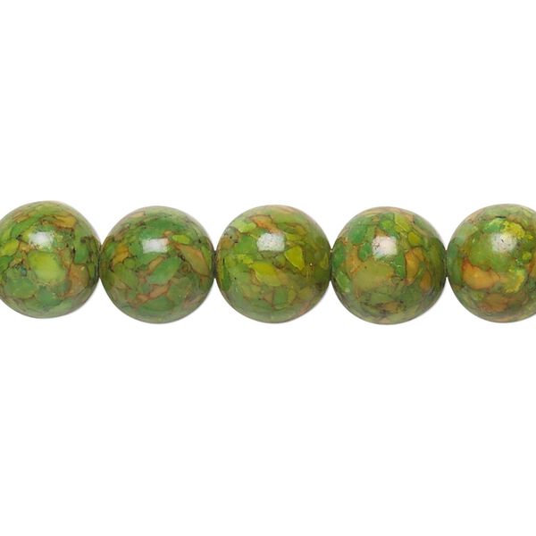 Mosaic "turquoise" (magnesite) 1pkg1, round bead 15.5-16 inch 10mm image number 0