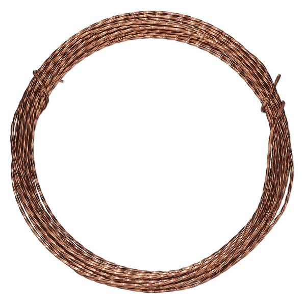 Wire, ParaWire™, antiqued copper, twisted square, 21 gauge. Sold per 15-foot section. image number 0