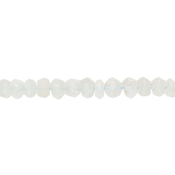 Aquamarine 1pkg1, hand-cut faceted rondelle bead 13 inch 5x3mm-6x4mm image number 0