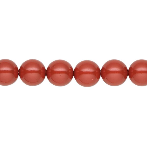 Pearl 250pk dark coral pearl, Swarovski® 8mm round 5810 image number 0