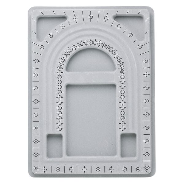 Bead board, flocked plastic, grey, 13 x 9-3/4 inch rectangle. Sold individually. image number 0