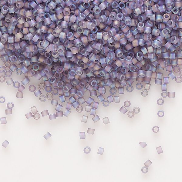 Seed bead, Delica®, glass, pkg/50g, #11 round, translucent matte rainbow light amethyst (DB-0870). image number 0