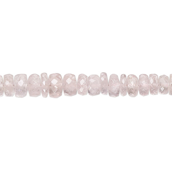 Morganite 1pkg1, hand-cut faceted rondelle bead natural 17 inch graduated 3x2mm-5x3mm image number 0