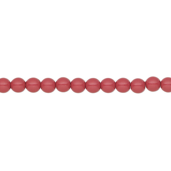 Pearl 50pk cranberry, Preciosa Czech crystal 4mm round image number 0