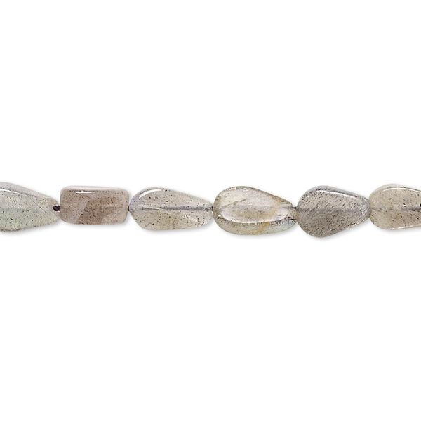 Labradorite 1pkg1, hand-cut flat teardrop bead natural 14 inch 6x4mm-11x6mm image number 0