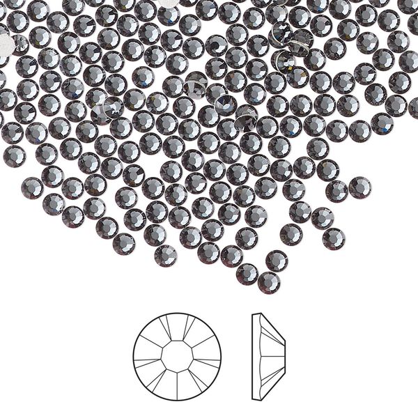 Flat back 144pk light graphite foil back, Preciosa MAXIMA Czech crystal hotfix rhinestone 2.3-2.5mm chaton rose round SS8 image number 0