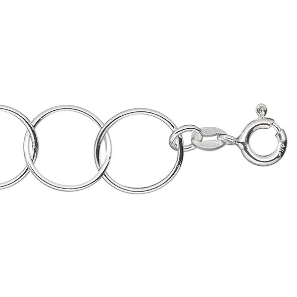Chain, sterling silver, 13mm round cable, 20 inches with springring clasp. Sold individually. image number 0