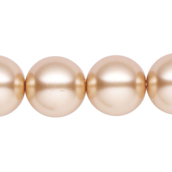 Pearl 1pk champagne, Celestial Crystal® 16mm round 15.5-16 inch image number 0