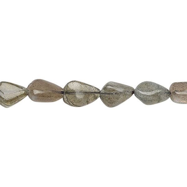 Labradorite 1pkg1, hand-cut flat teardrop bead natural 13 inch 8x5mm-13x7mm image number 0