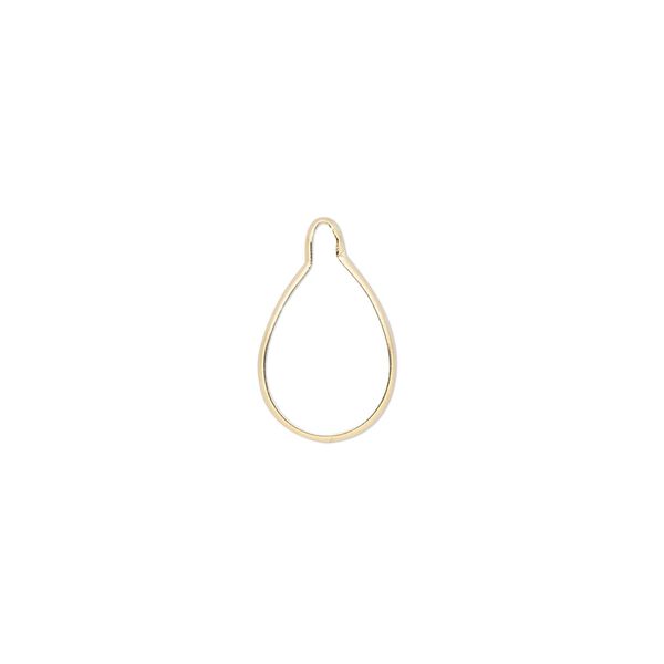 Drop, Wrap-Tite®, 14Kt gold, 12x8mm pear setting. Sold individually. image number 0