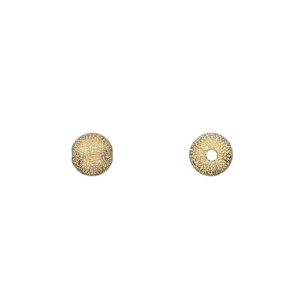 Bead, gold-plated brass, 6mm stardust round. Sold per pkg of 20. image number 0