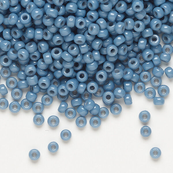 Seed bead, Miyuki, glass, pkg/250g, #8 rocaille, Duracoat® opaque outside dyed bayberry, (RR-4482). image number 0