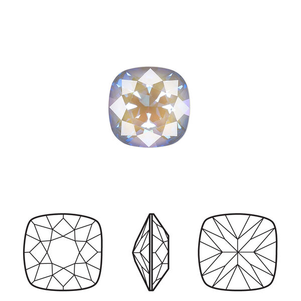 Fancy stone 1pk crystal serene gray DeLite, Crystal Passions® 12mm cushion 4470 image number 0