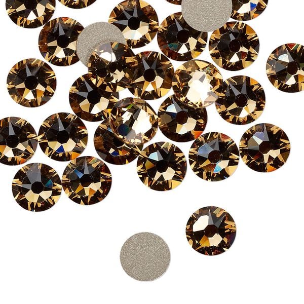 Flat back 144pk light Colorado topaz foil back, Swarovski® 7.07-7.27mm rose round SS34 2088 image number 0