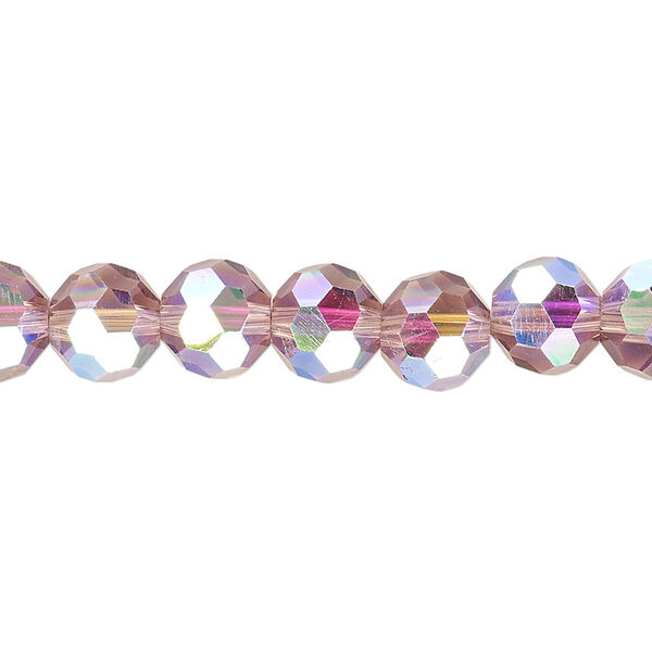 Bead 1pk 32 facets translucent medium purple AB, Celestial Crystal® 8mm round 15.5-16 inch image number 0