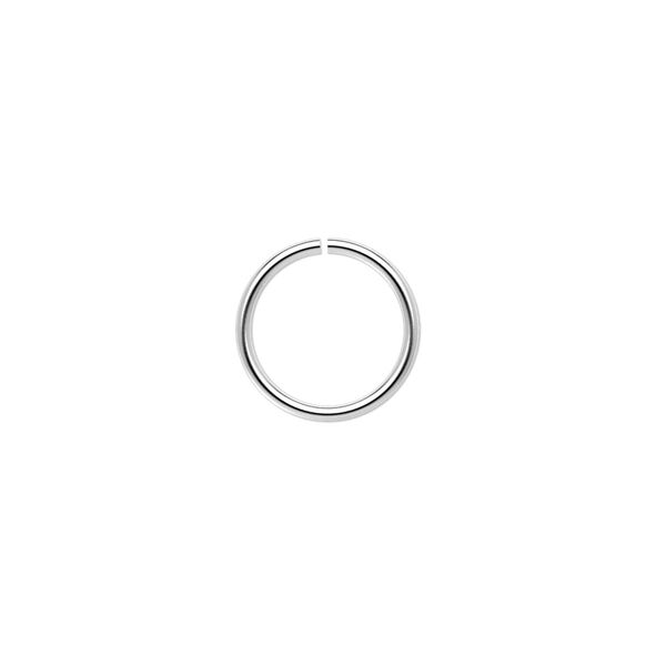 Jump ring, imitation nickel-plated brass, 12mm round, 10mm inside diameter, 18 gauge. Sold per pkg of 100. image number 0