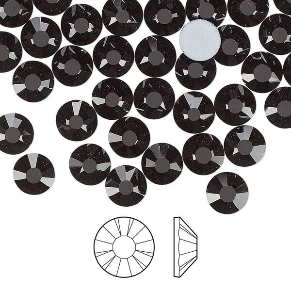 Flat back 288pk jet foil back, Preciosa MAXIMA Czech crystal rhinestone 6.3-6.5mm chaton rose round SS30 image number 0