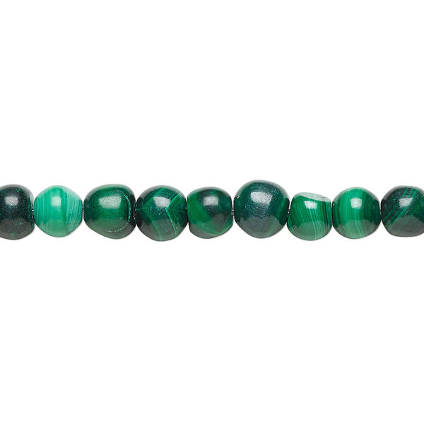 Malachite 1pkg1, round bead natural 15 inch 4-6mm image number 0