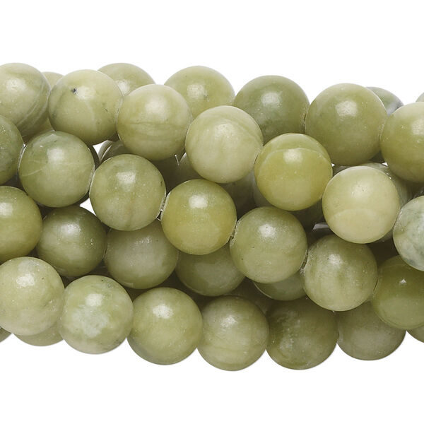 Green serpentine 1pkg10, round bead natural 15.5-16 inch 8mm image number 0