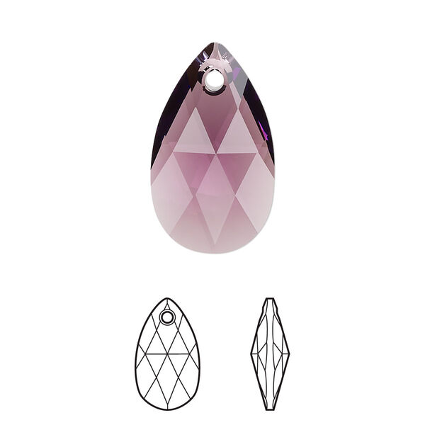 Drop 96pk amethyst, Swarovski® 22x13mm pendant pear 6106 image number 0