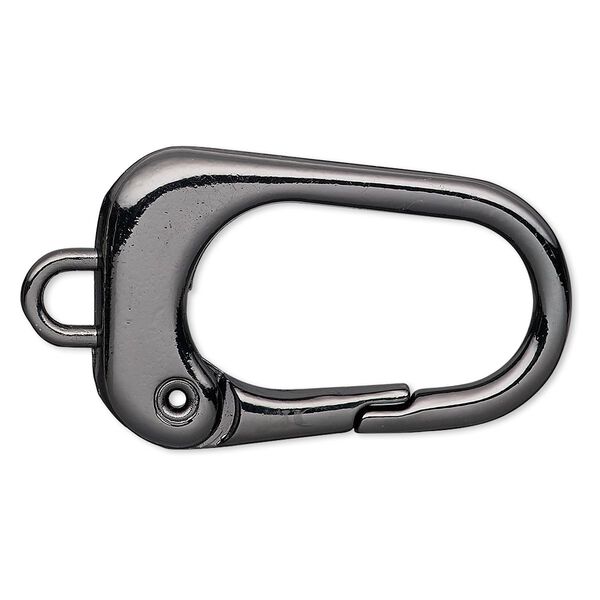 Key ring, gunmetal-finished "pewter" (zinc-based alloy), 38x24mm trapezoid. Sold per pkg of 2. image number 0