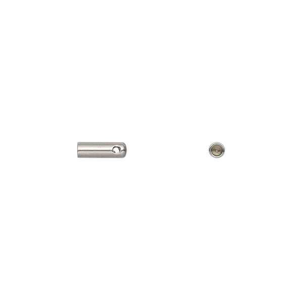 Cord end, glue-in, stainless steel, 7x2mm with 1.5mm inside diameter. Sold per pkg of 10. image number 0