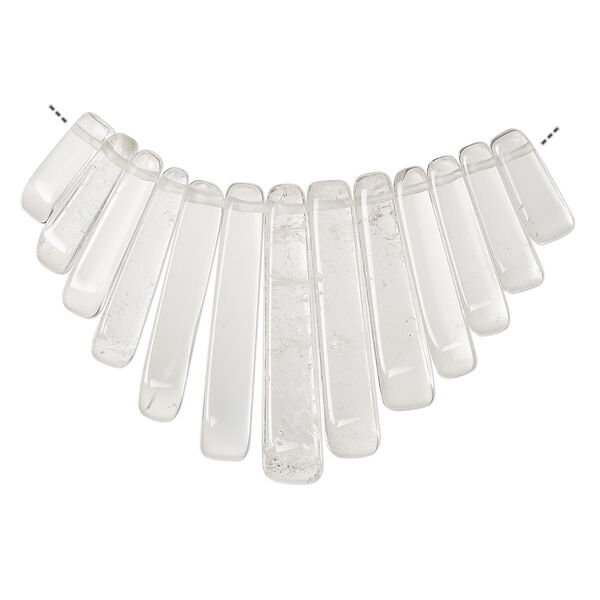 Quartz crystal 1pkg13, fan focal natural B- grade, 26x10mm-29x12mm image number 0