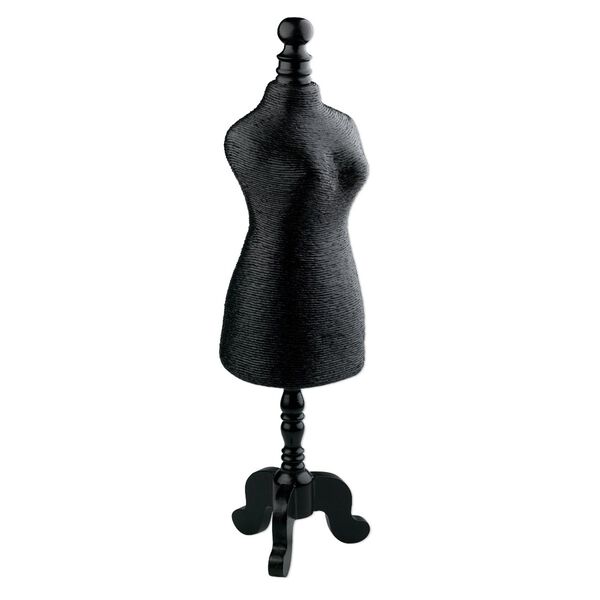 Display, mannequin, paper twine and wood, black, 23 x 6 x 6 inches. Sold individually. image number 0