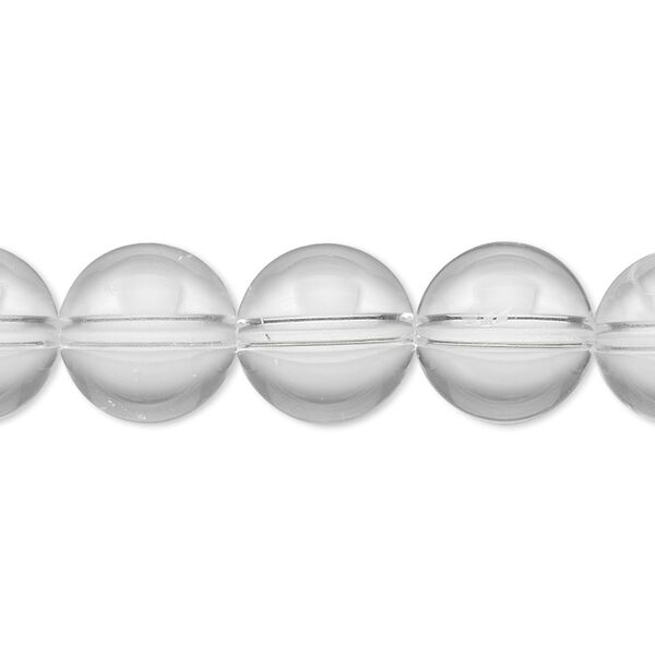 Quartz crystal 1pkg1, round bead natural 8 inch 12mm image number 0