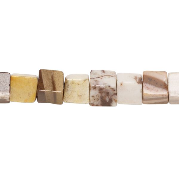 Bronze zebra jasper 1pkg1, cube bead natural 15 inch 6-7mm image number 0