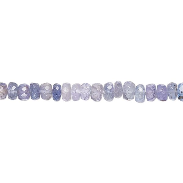 Tanzanite 1pkg1, hand-cut faceted rondelle bead 17 inch 3x2mm-5x3mm image number 0