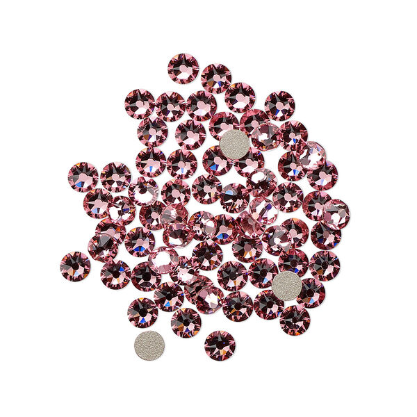 Flat back 1440pk light rose foil back, Swarovski® 3-3.2mm rose round SS12 2088 image number 0