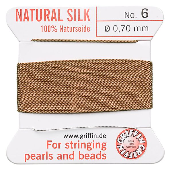 Thread, Griffin, silk, cornelian, size #6. Sold per 2-meter card (approximately 78 inches). image number 0