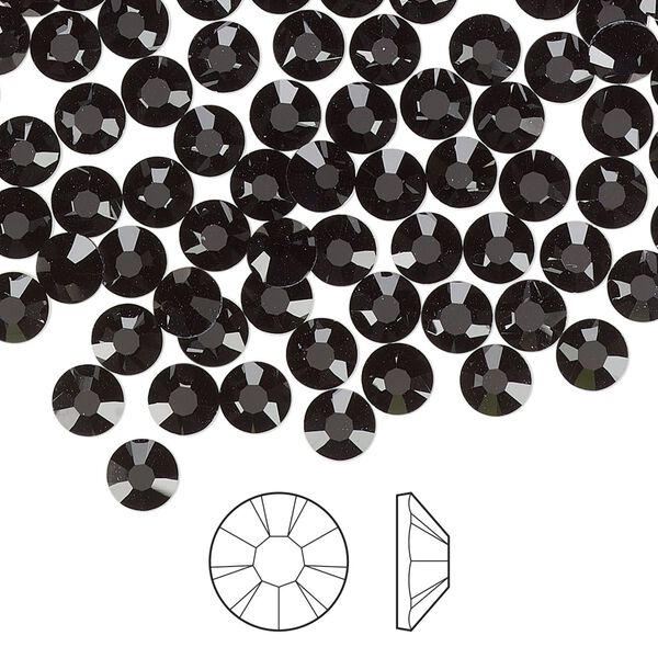Flat back 1440pk jet foil back, Preciosa MAXIMA Czech crystal rhinestone 4.6-4.8mm chaton rose round SS20 image number 0