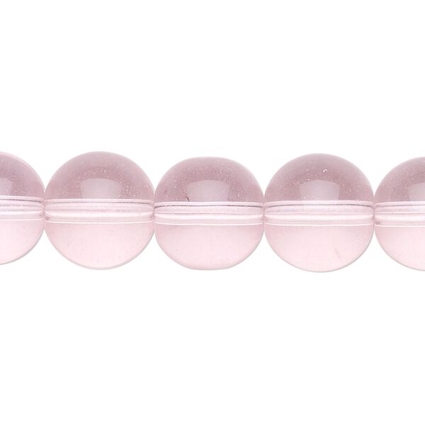 Bead, glass, pink, 12mm round. Sold per 36-inch strand. image number 0