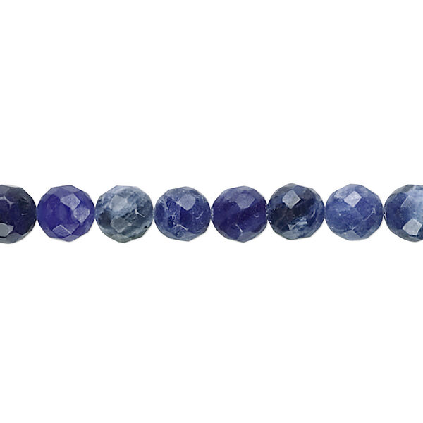 Sodalite 1pkg1, faceted round bead natural 15.5-16 inch 6mm image number 0