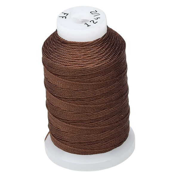Thread, Purely Silk™, 3-ply, chestnut, size FF. Sold per 115-yard spool. image number 0