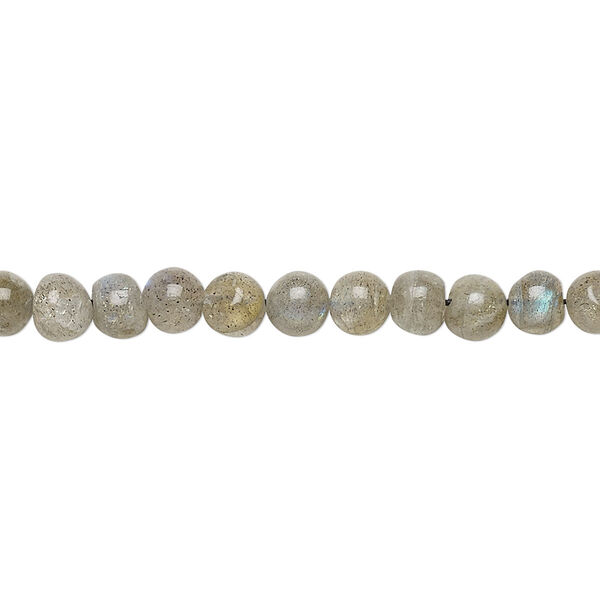 Labradorite 1pkg1, hand-cut round bead natural 13 inch 4-6mm image number 0