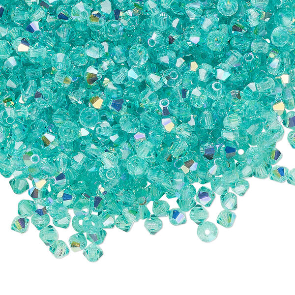 Bead 144pk Caribbean Sea AB, Preciosa Czech crystal 3mm bicone image number 0
