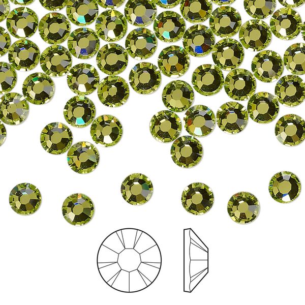 Flat back 1440pk limecicle foil back, Preciosa MAXIMA Czech crystal hotfix rhinestone 4.6-4.8mm chaton rose round SS20 image number 0