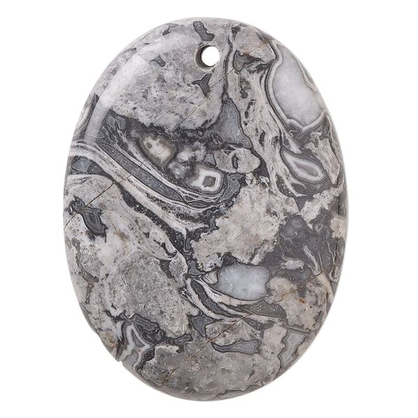 Silver crazy lace agate 1pkg1, domed oval focal natural 40x30mm image number 0